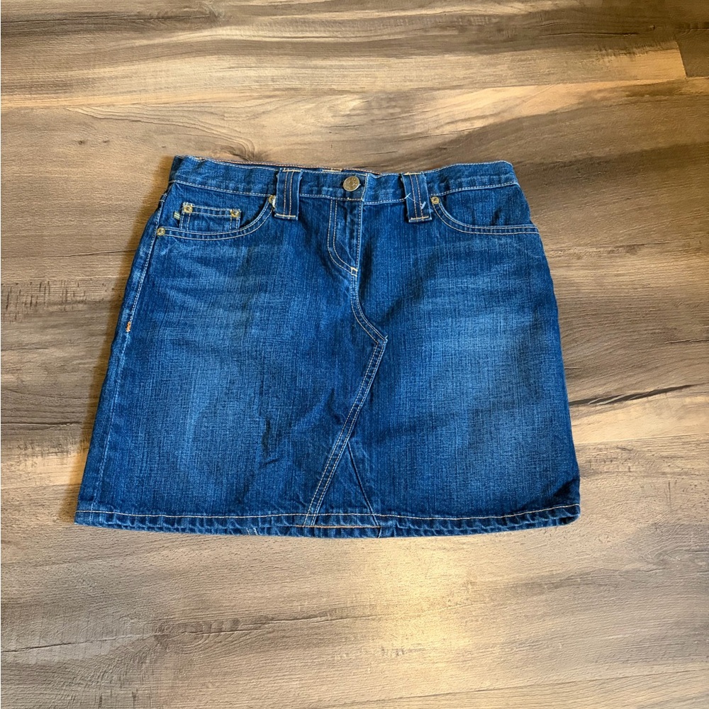 Womens J. Crew Blue Denim Mini Skirt Size 29